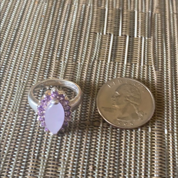 Sterling Silver amethyst end pink guartz ring - Picture 5 of 6